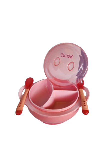 SANTOLEE PLATO TERMICO CON TAPA + CUBIERTOS PL-010