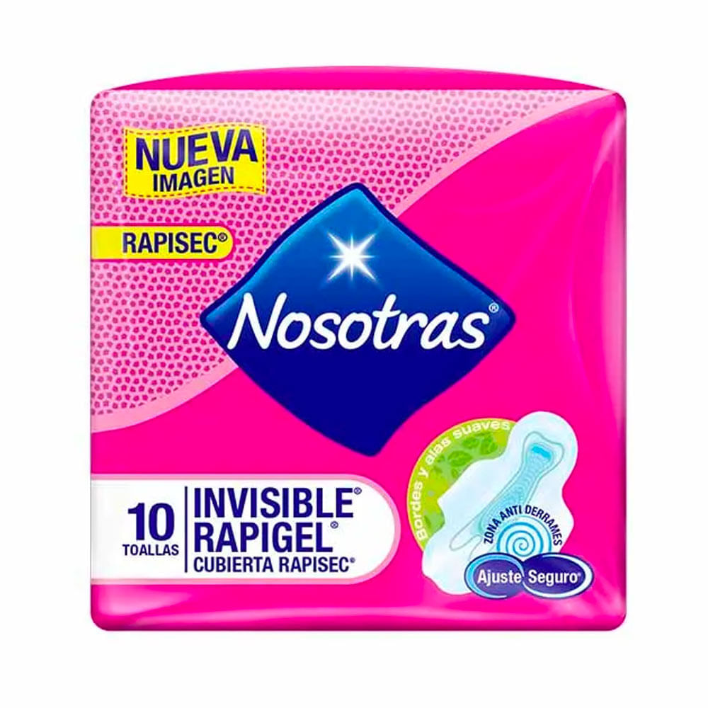 NOSOTRAS TOALLA HIGIENICA INVISIBLE RAPIGEL x10unid