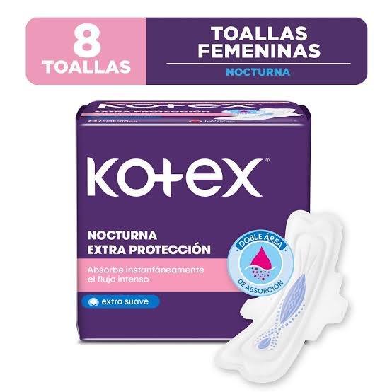 KOTEX TOALLA HIGIENICA NOCTURNA x8unid
