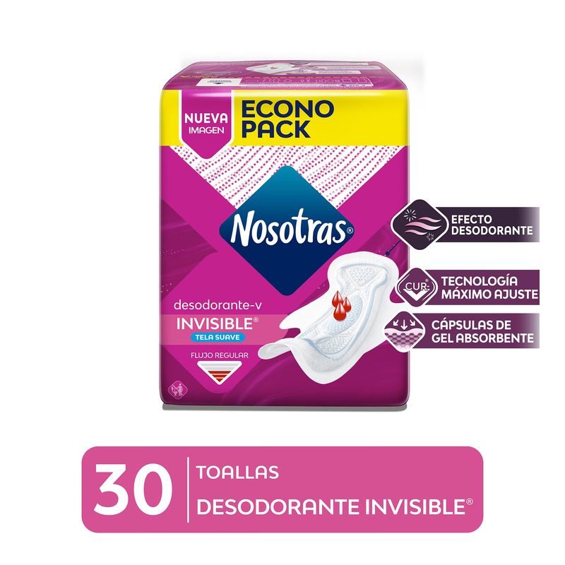 NOSOTRAS DESODORANTE INVISIBLE TOALLA HIGIENICA x30unid