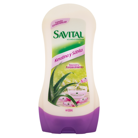 SAVITAL ACONDICIONADOR KERATINA Y SABILA x530ml