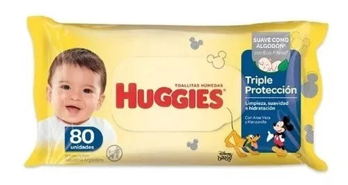 HUGGIES TOALLAS HUMEDAS TRIPLE PROTECCION x80unid