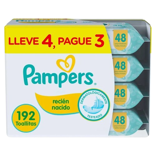PAMPERS TOALLAS HUMEDAS RECIEN NACIDO x192unid