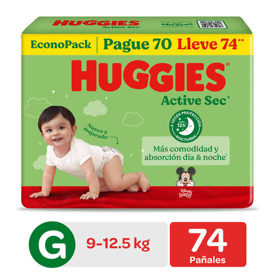 HUGGIES ACTIVE SEC G x74unid
