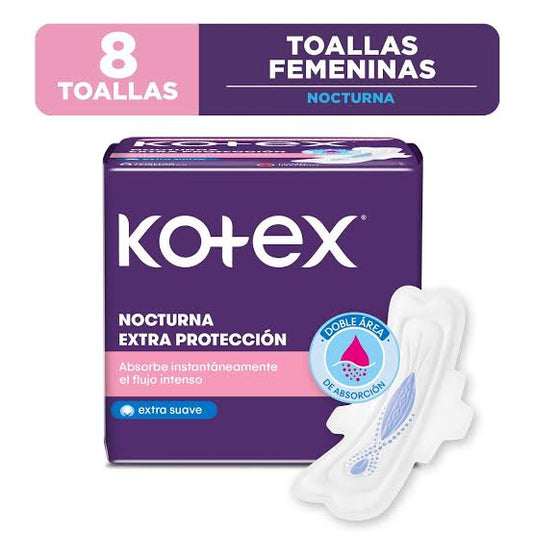 KOTEX TOALLA HIGIENICA NOCTURNA x8unid
