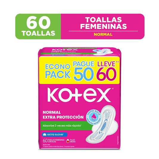KOTEX TOALLA HIGIENICA NORMAL x60unid