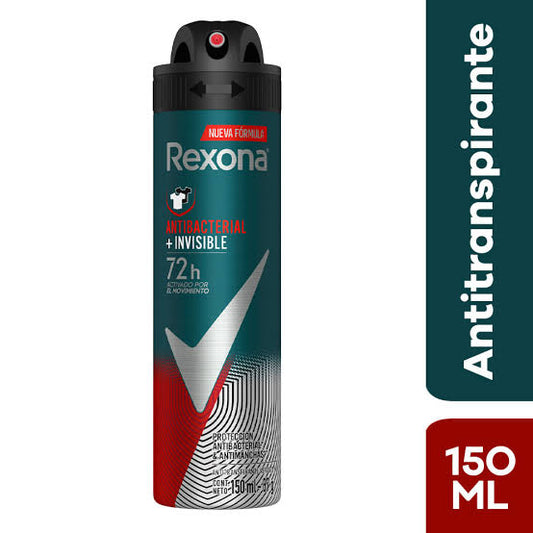 REXONA MEN DESODORANTE INVISIBLE +ANTIBACTERIAL x150ml