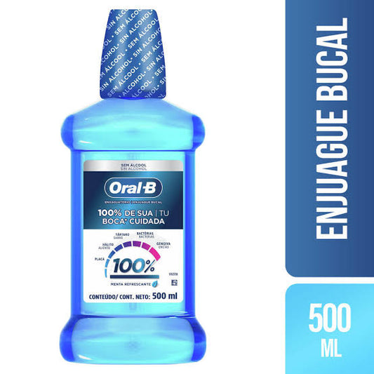 ORAL B ENJUAGUE BUCAL 100% x500ml